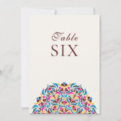 Whimsical Ivory Floral Border Wedding Table Number 招待状 (正面)