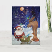 Whimsical Julenisse,Nordic Moose & Fox Winter  シーズンカード (正面)