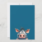 Whimsical Jungle Animals Blue Birthday Invitation 招待状 (裏面)