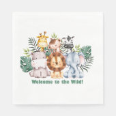 Whimsical Jungle Safari Animal Birthday スタンダードランチョンナプキン (正面)