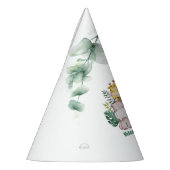Whimsical Jungle Safari Animal Birthday パーティーハット (左)