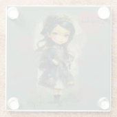 Whimsical Kawaii Fairy Tale Girl ガラスコースター (裏面)