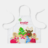 Whimsical Kids Christmas Baking Cookie Exchange エプロン (正面)
