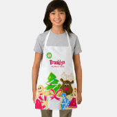 Whimsical Kids Christmas Baking Cookie Exchange エプロン (インサイチュ)
