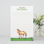 Whimsical Kid's Name HORSE Lined Stationery 便箋 (スタンド正面)