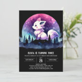 Whimsical Kids Wolf Birthday  招待状 (スタンド正面)