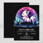 Whimsical Kids Wolf Birthday  招待状 (正面/裏面)