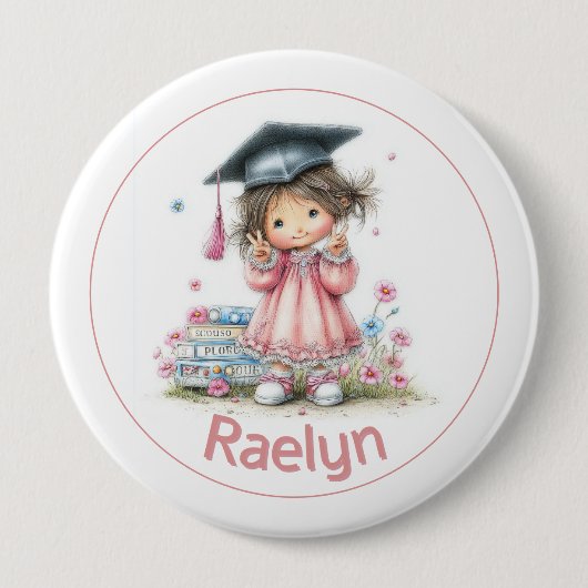 Whimsical Kindergarten Graduation Celebration  缶バッジ (正面)