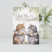 Whimsical Kitten Wedding Invitation  (スタンド正面)