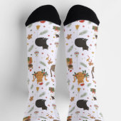 Whimsical Kitty Christmas Pattern Socks ソックス (上部)