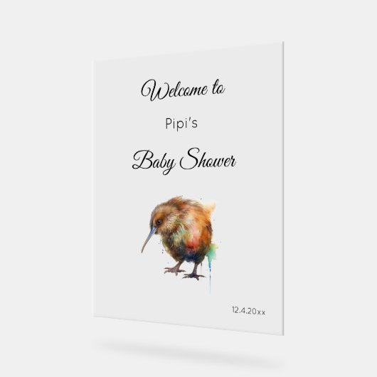 Whimsical Kiwi Bird Baby Shower | Sweet Pipi アクリルサイン (傾斜)