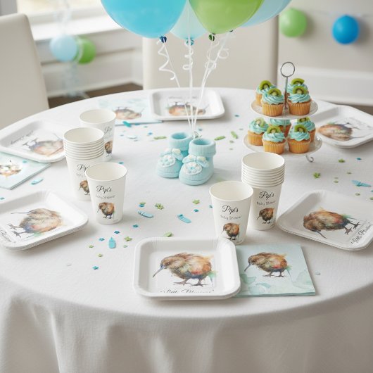 Whimsical Kiwi Bird Baby Shower | Sweet Pipi ペーパープレート
