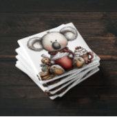 Whimsical Koala Hot Chocolate Christmas Magnet マグネット
