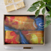 Whimsical Koi Goldfish Orange Floral Decoupage 薄葉紙 (ギフト)