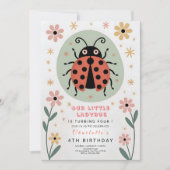 Whimsical Ladybug Birthday 招待状 (正面)