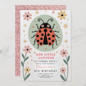 Whimsical Ladybug Birthday 招待状 (正面/裏面)