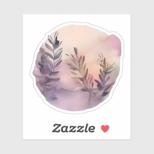 Whimsical Lavender Leaves シール (シート)