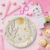 Whimsical Lavender & Yellow Floral Pattern ペーパープレート (パーティー)