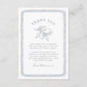  whimsical Lemon Illustration｜ブルーのブライダルシャワーパーティー サンキューカード (正面)