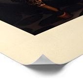 Whimsical Leopard in Bathtub Art Watercolor Print ポスター (角)