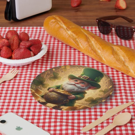 Whimsical Leprechaun Gold Pot Paper Plate ペーパープレート (ピクニック)