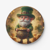 Whimsical Leprechaun Gold Pot Paper Plate ペーパープレート (正面)