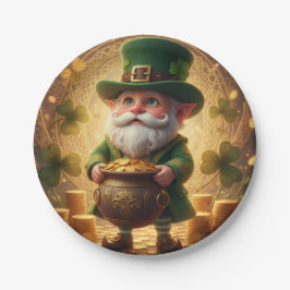 Whimsical Leprechaun Gold Pot Paper Plate ペーパープレート