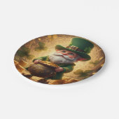 Whimsical Leprechaun Gold Pot Paper Plate ペーパープレート (アングル)