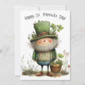 Whimsical Leprechaun Happy St Patrick's Day カード (正面)