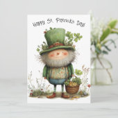 Whimsical Leprechaun Happy St Patrick's Day カード (スタンド正面)