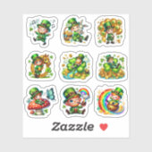 Whimsical Leprechaun Lucky Shamrock Set シール (シート)