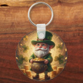 Whimsical Leprechaun Pot of Gold Keychain キーホルダー (正面)