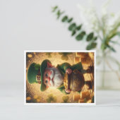 Whimsical Leprechaun Pot of Gold Postcard シーズンポストカード (スタンド正面)