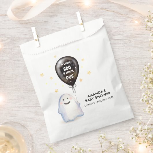Whimsical Little Boo Balloon Baby Shower フェイバーバッグ (クリップ留めされた状態)