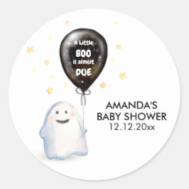 Whimsical Little Boo Balloon Baby Shower ラウンドシール