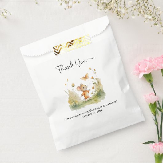 Whimsical Little Boy Mouse Birthday | フェイバーバッグ (封をした状態)