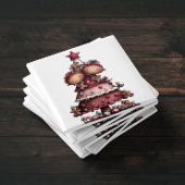 Whimsical Little Girl Pink Christmas Tree Magnet マグネット
