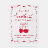 Whimsical Little Sweetheart Baby Shower Welcome アクリルサイン (正面)