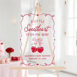 Whimsical Little Sweetheart Baby Shower Welcome アクリルサイン
