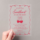 Whimsical Little Sweetheart Valentines Baby Shower アクリル招待状 (インサイチュ (ポータブル))