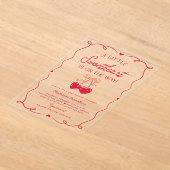 Whimsical Little Sweetheart Valentines Baby Shower アクリル招待状 (レイダウン)