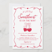 Whimsical Little Sweetheart Valentines Baby Shower 招待状 (正面)
