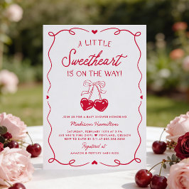 Whimsical Little Sweetheart Valentines Baby Shower 招待状