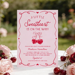 Whimsical Little Sweetheart Valentines Baby Shower 招待状