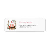 Whimsical Lovebirds Return Address Label ラベル (正面)