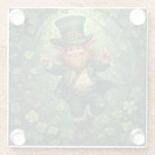 Whimsical Lucky-ish Leprechaun Lush Forest Nursery ガラスコースター (裏面)
