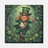 Whimsical Lucky-ish Leprechaun Lush Forest Nursery マグネット (正面)