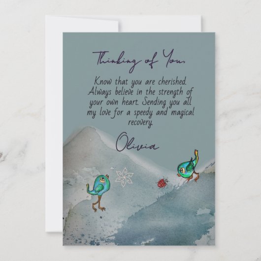 Whimsical Lucky Ladybug Get Well Card シーズンカード (裏面)