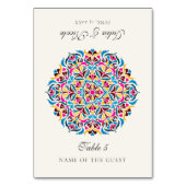 Whimsical Luxury Ivory Floral Style Border Wedding テーブルナンバー (正面)