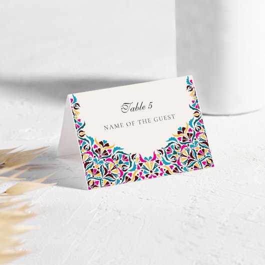 Whimsical Luxury Ivory Floral Style Border Wedding テーブルナンバー